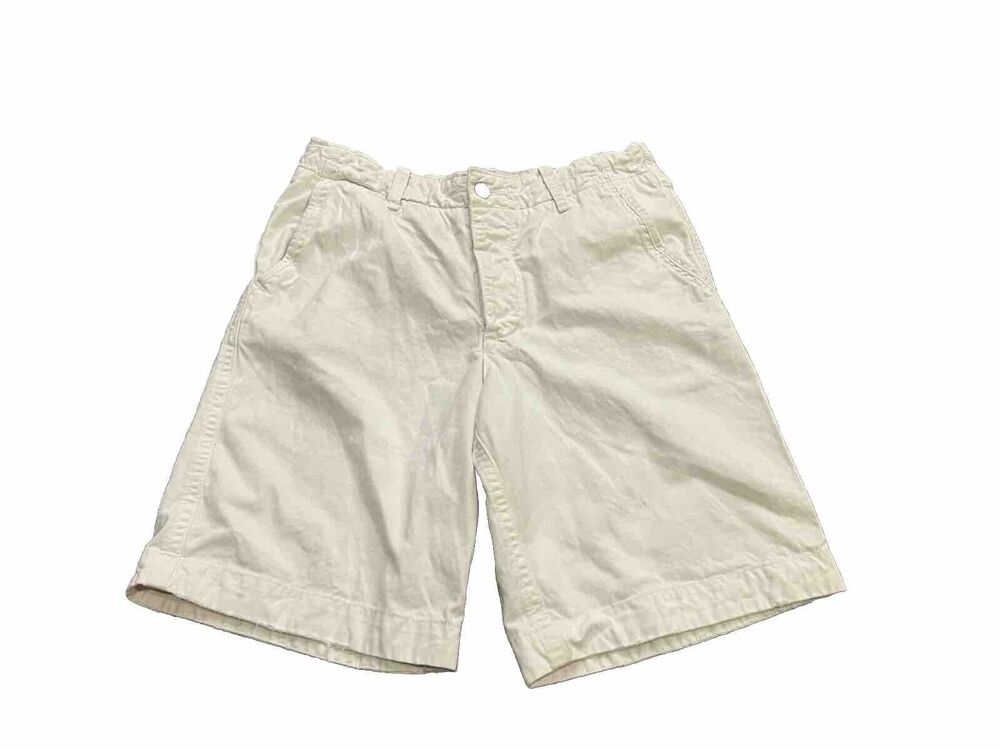 Abercrombie Fitch Mens White Solid Heavyweight Thick Drawstring Shorts Size 32